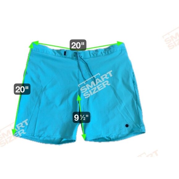 Far West Swim Shorts Mens Turquoise Drawstring 2XL Elastic Waist Pocket Lining - Picture 10 of 10